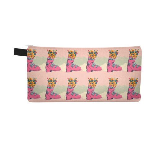 Pencil case ski boot floral bouquet