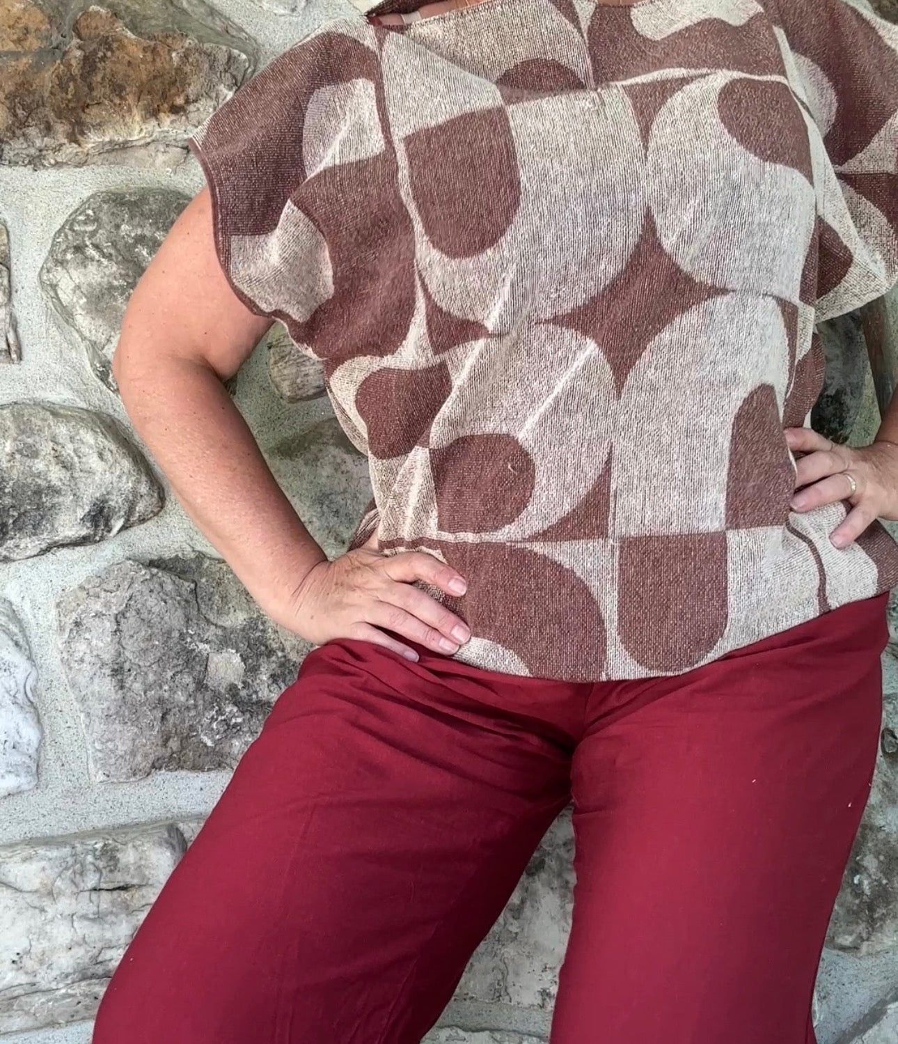 Sofs re-invented Cute Top. This one is retro vibe Large. Made from vintage beach towels.