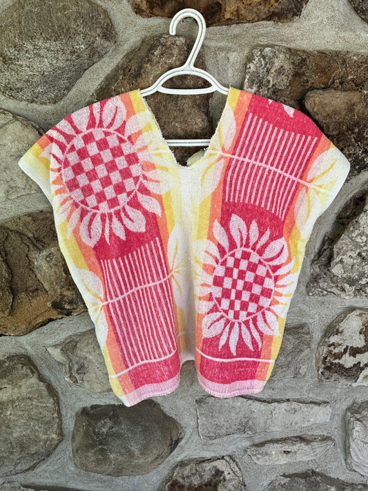 Sofs re-invented Cute Top. This one is floral small/medium. Made from vintage beach towels.