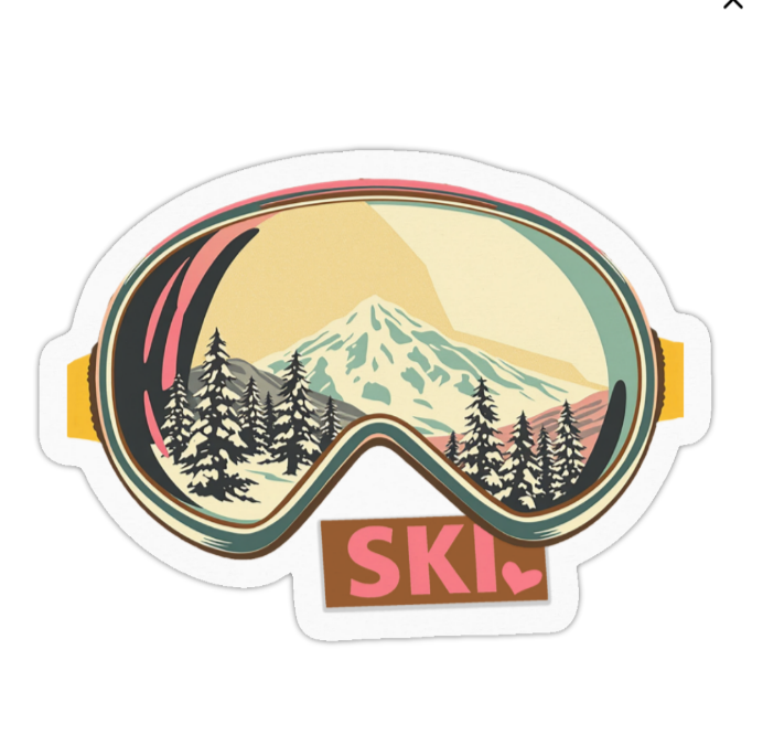 Sticker cut Ski googles for Ski lovers perfect for journaling or decorations