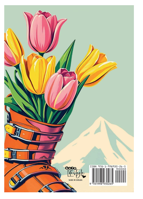 Notebook for everyday. Write notes, draw doodles or use as a Junk Journal. In Ski boots Tulips