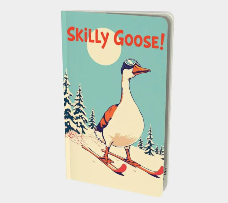 Carnet de notes sur le thème du ski Silly Goose pour noter vos aventures de ski ou à utiliser comme album photo