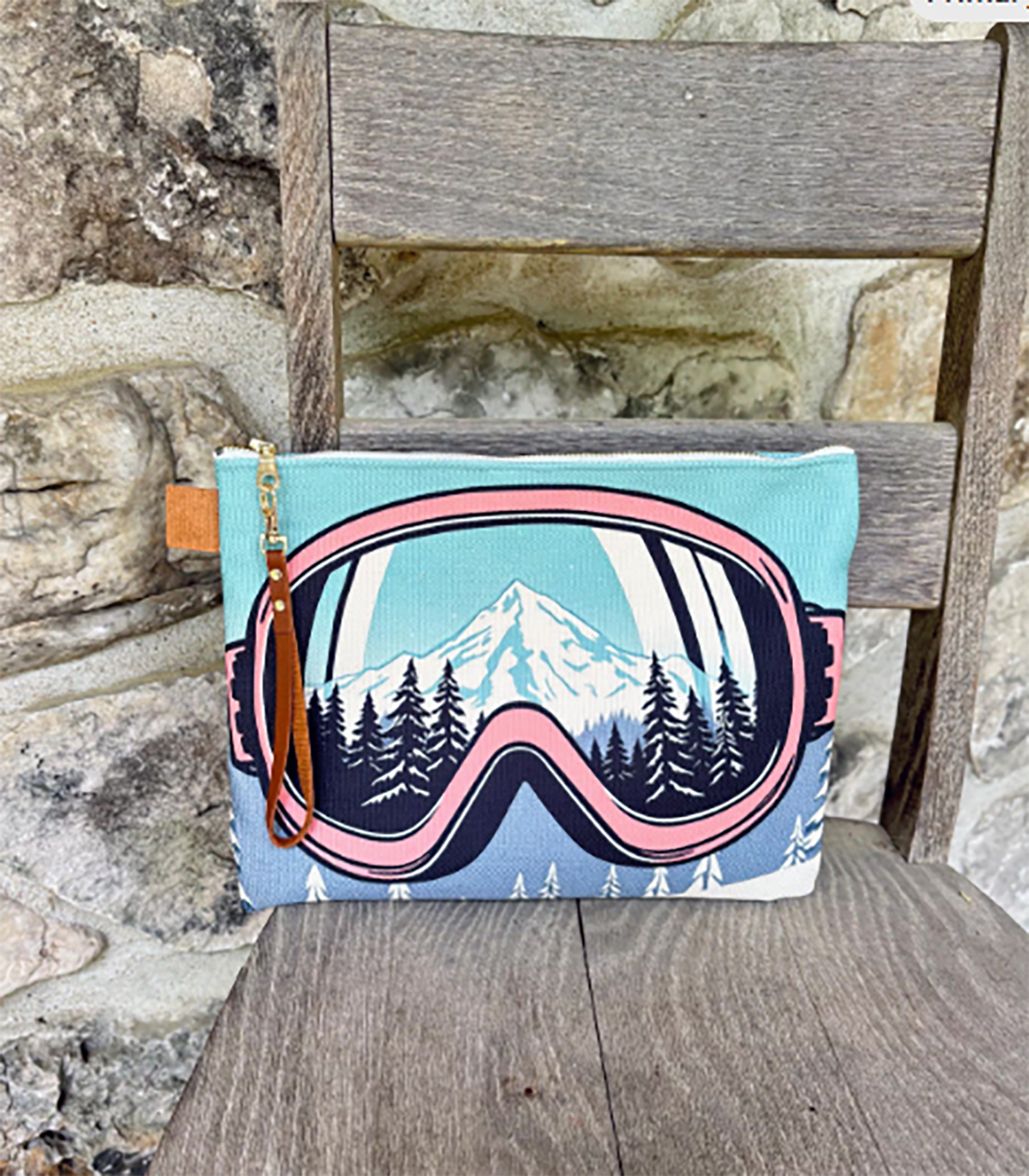 Wristlet Carry all Soft Ski goggles cute bag made in Montreal Canada