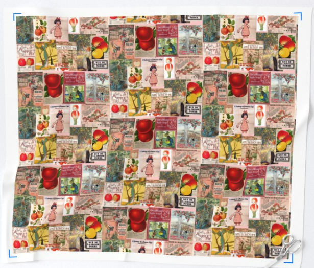 Fabric in Vintage Posters collage Apple Lovers