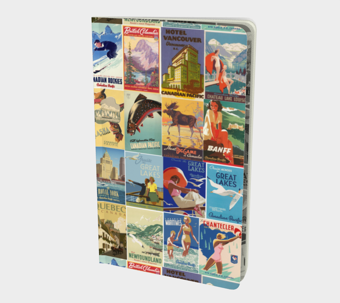 Notebook Travel Canada vintage poster collage