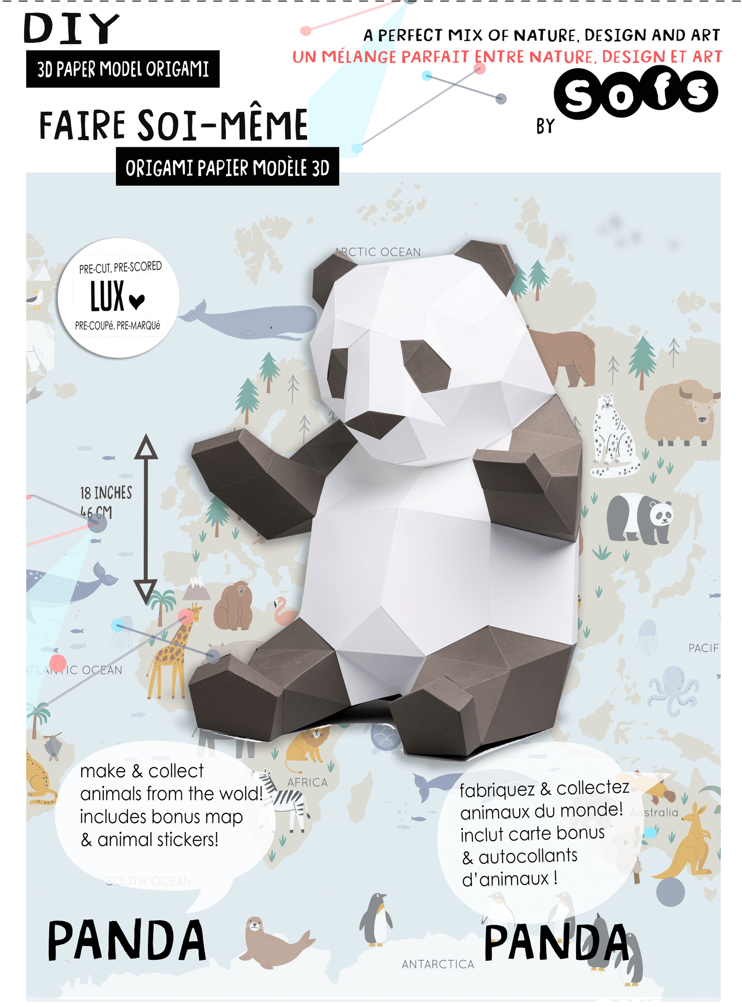 DIY Panda 3D Origami paper model Kit