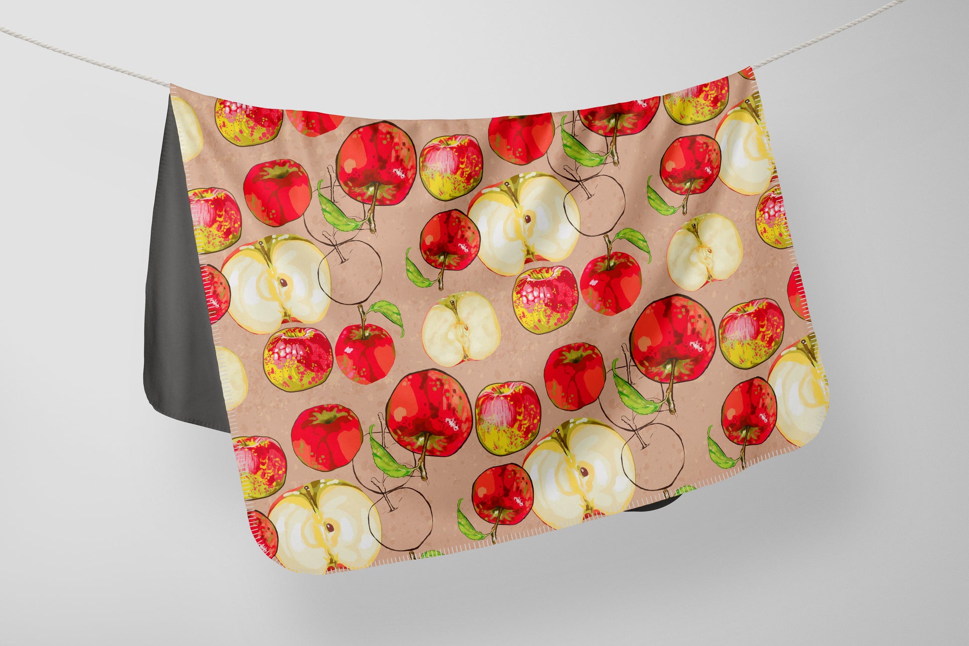 Blanket with apples