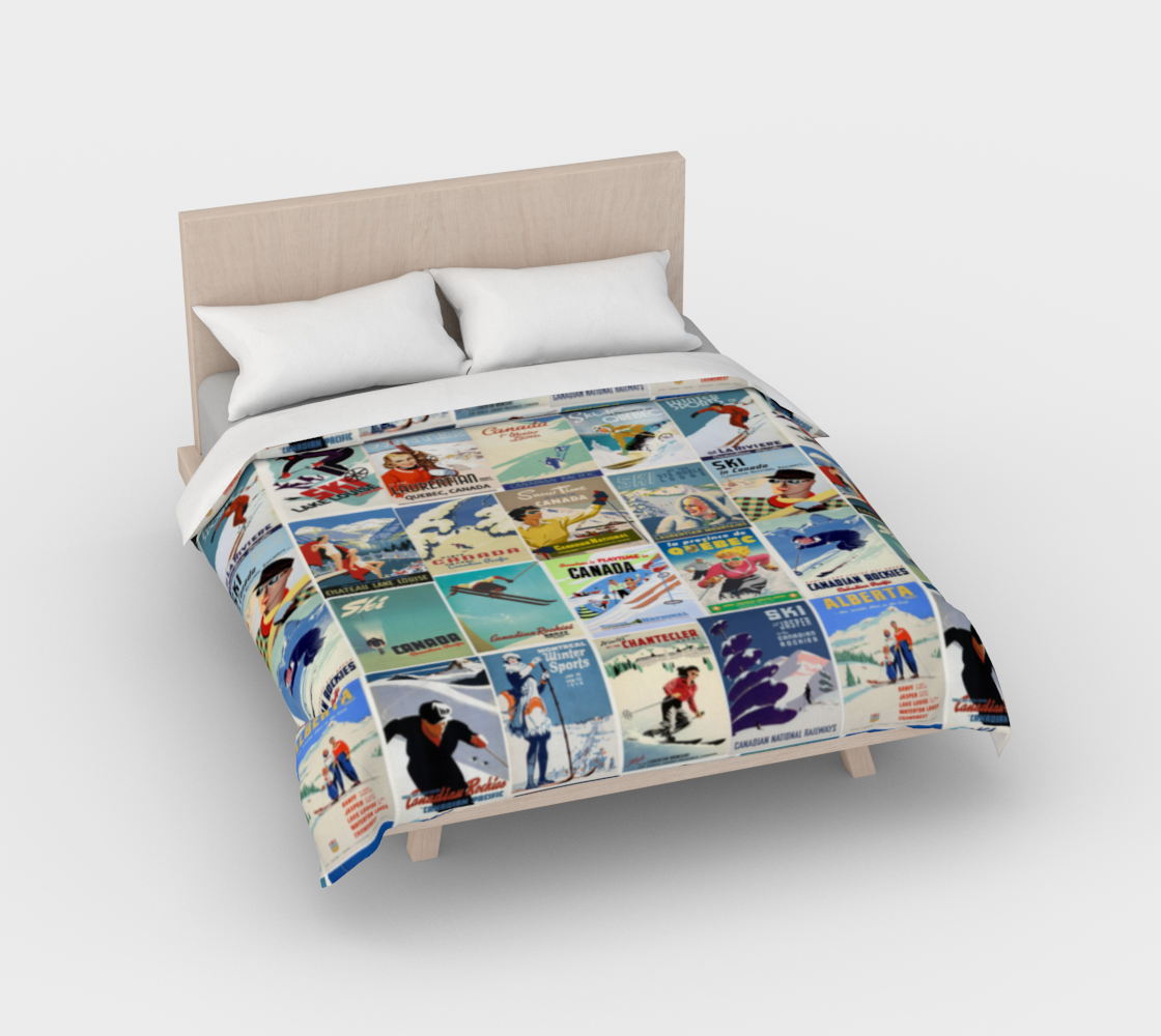 Duvet in real Canadian Vintage Poster collage