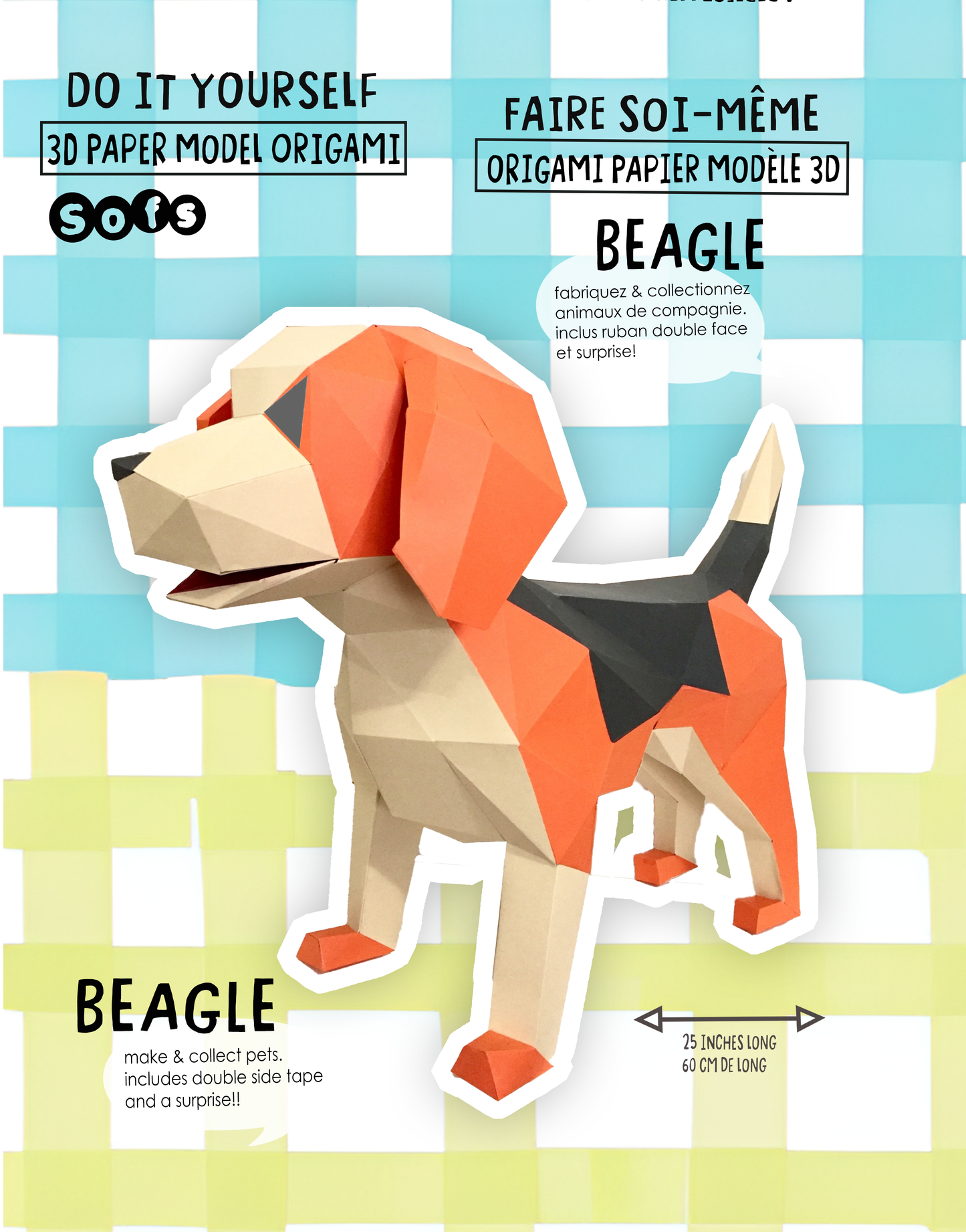 DIY Beagle 3D LUX paper origami model Kit