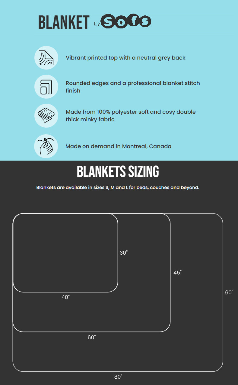 Blanket  Quebec Vintage Ski Poster collection made in Montreal