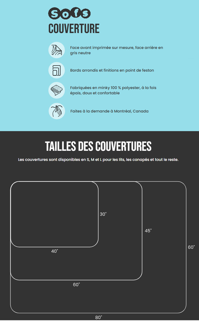 Blanket  Quebec Vintage Ski Poster collection made in Montreal