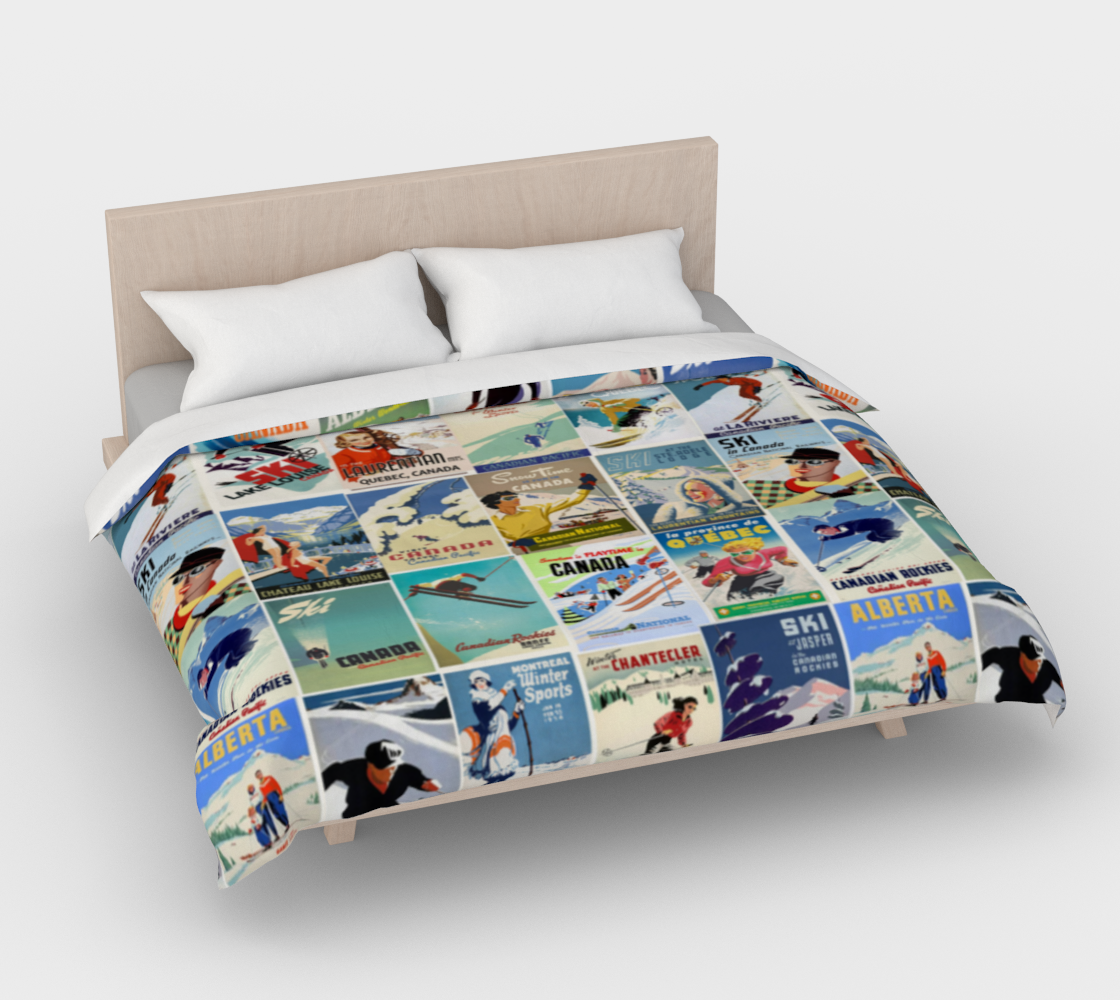 Duvet in real Canadian Vintage Poster collage