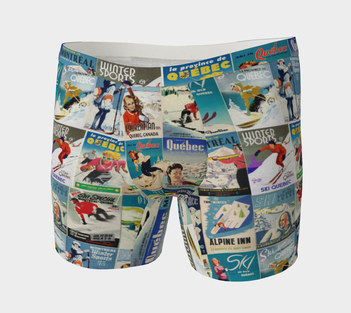 Boxers illustrated with pur Quebec vintage Ski poster collection