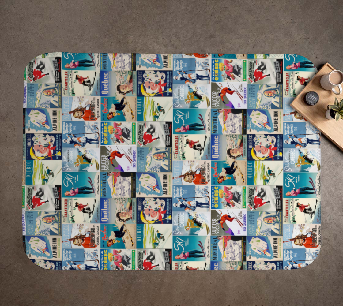 Blanket  Quebec Vintage Ski Poster collection made in Montreal