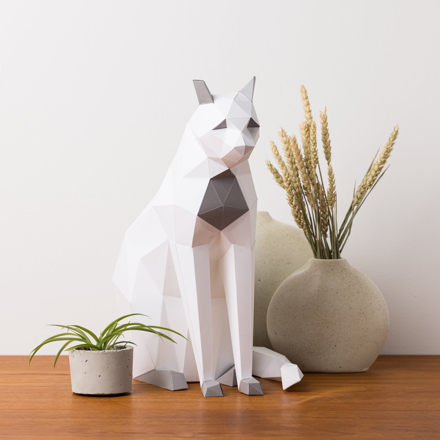 DIY Sitting Cat 3D Origami paper model Kit