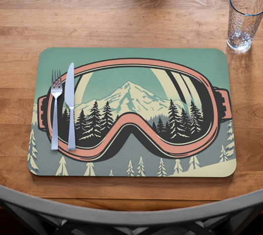 Placemat in Ski goggle tableware made in Canada