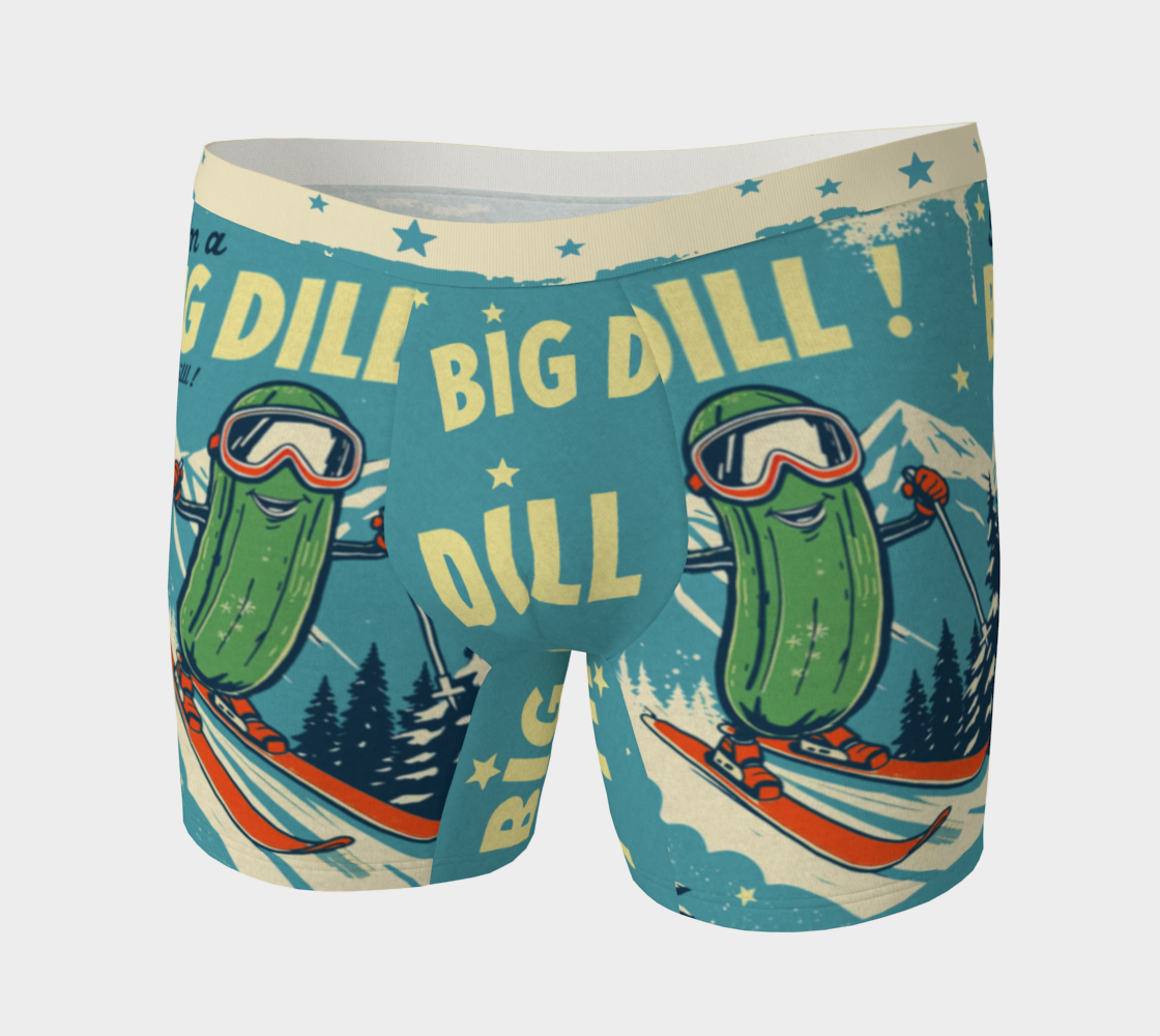 Boxer briefs with pickle design and 'Big Dill' Ski fun boxers