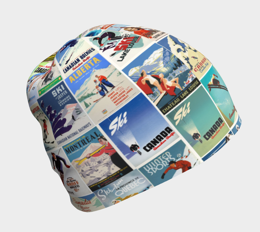 Beanie Ski Canadian Vintage Poster collage