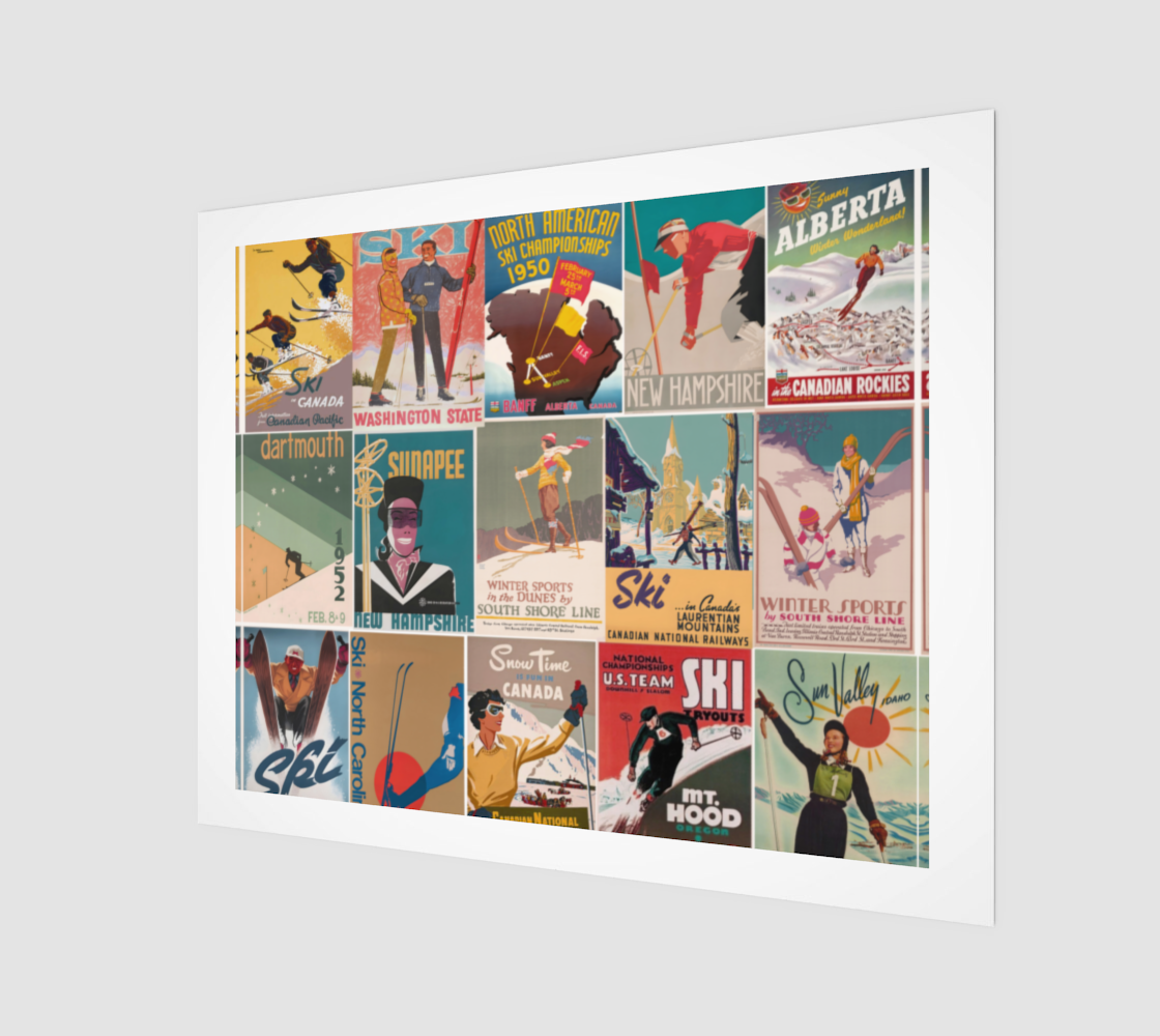 North America Ski Vintage posters Collage