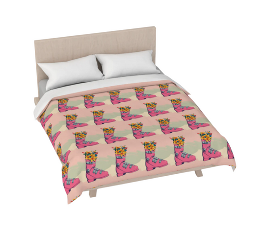 Duvet Pink Ski boot flower bloom
