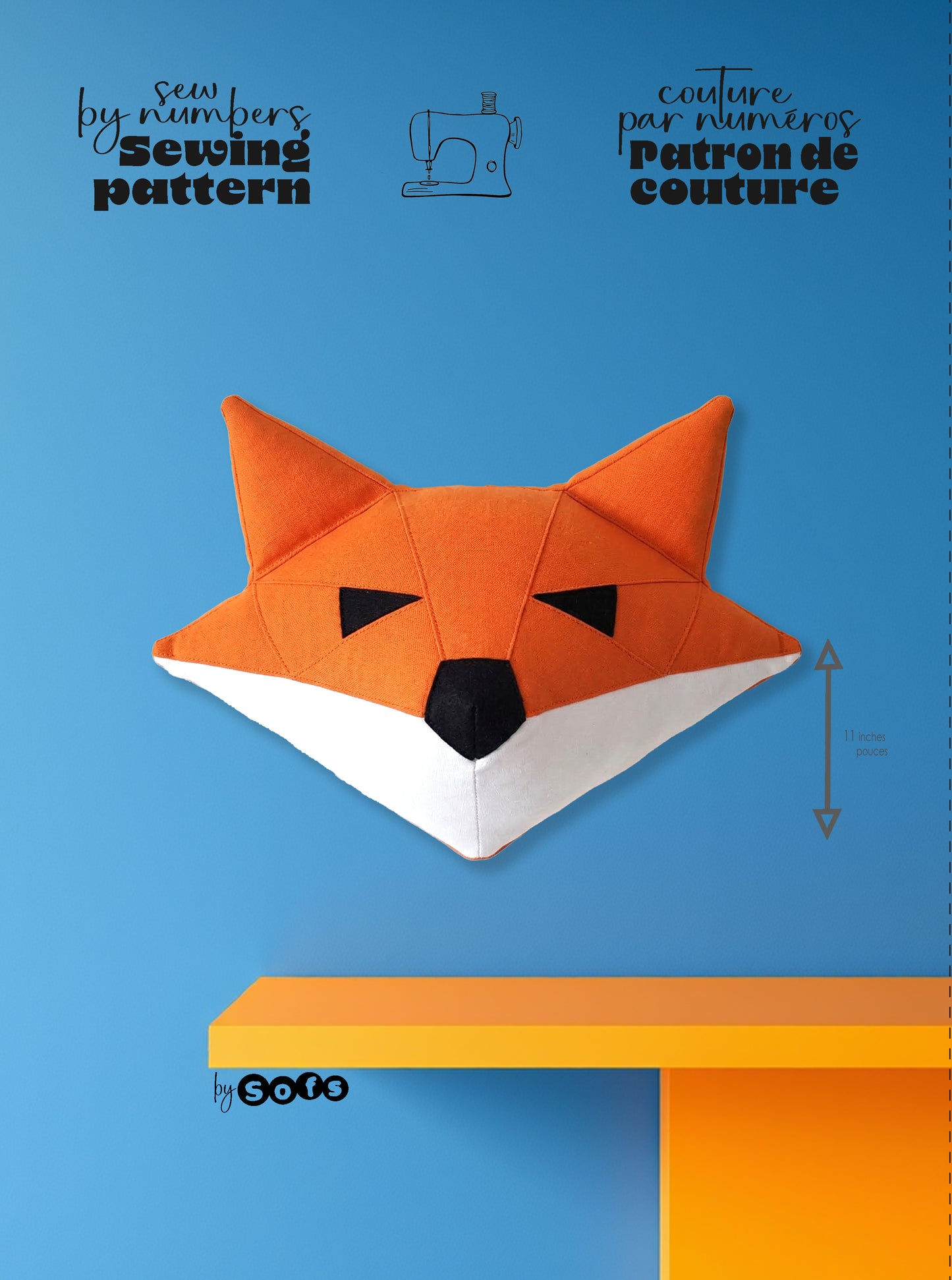Sewing Patterns Cute Face Fox– Sew by Numbers Plush Pattern - Made in Canada