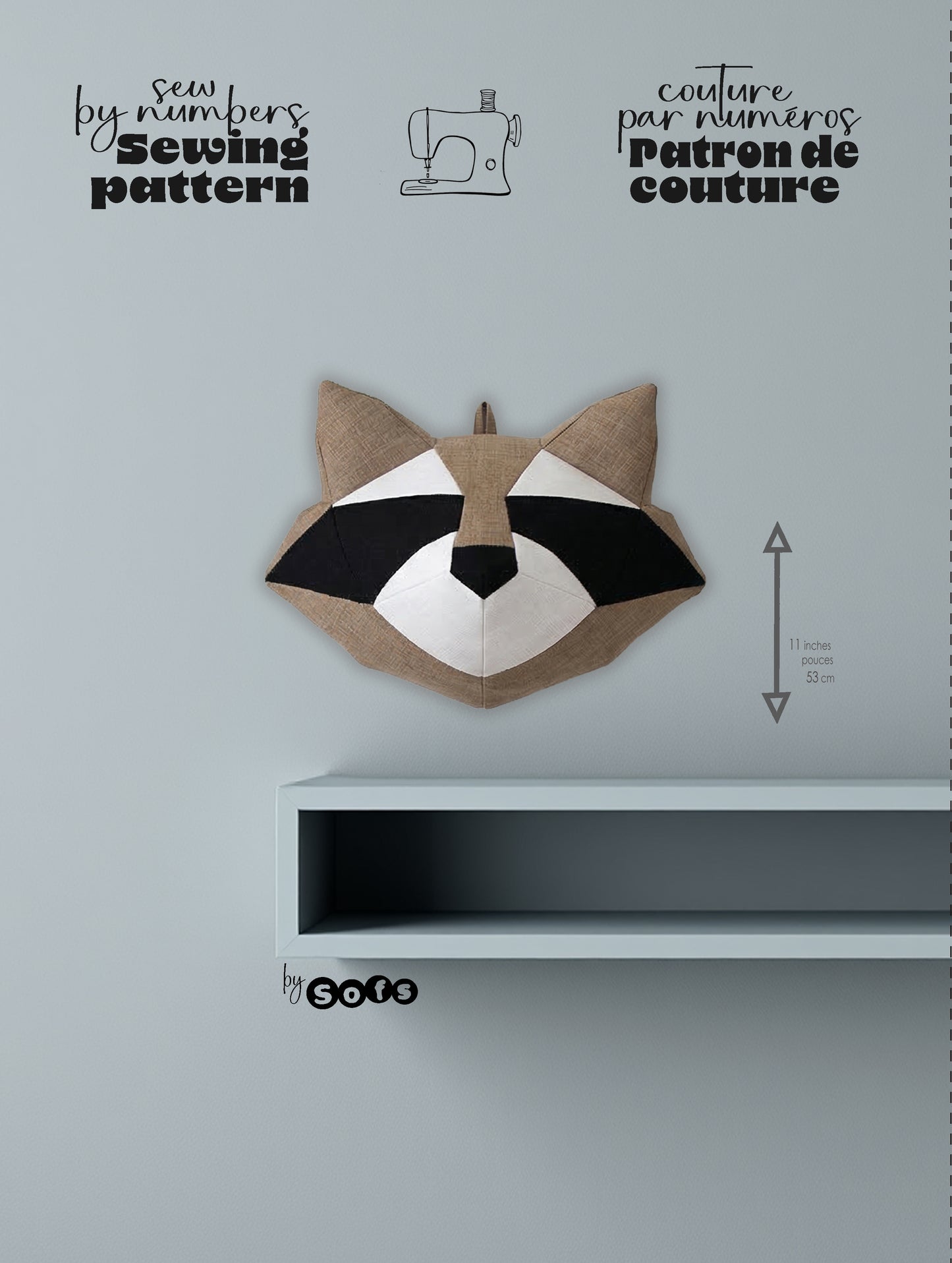 Sewing Patterns Cute Face Raccoon– Sew by Numbers Plush Pattern - Made in Canada