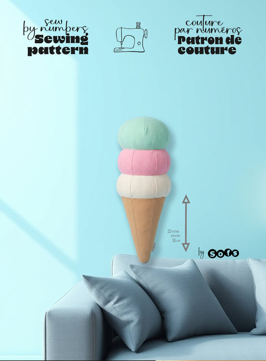 Sewing Patterns Tripple Ice Cream Cone – Sew by Numbers Plush Pattern - Made in Canada