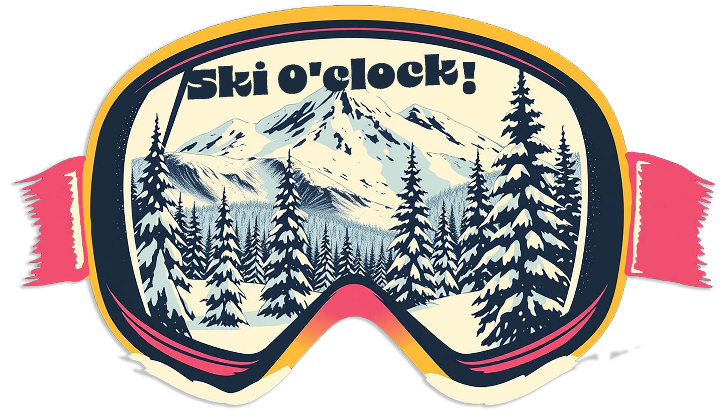 Sticker Ski O'clock goggles for Ski lovers perfect for journaling or decorations