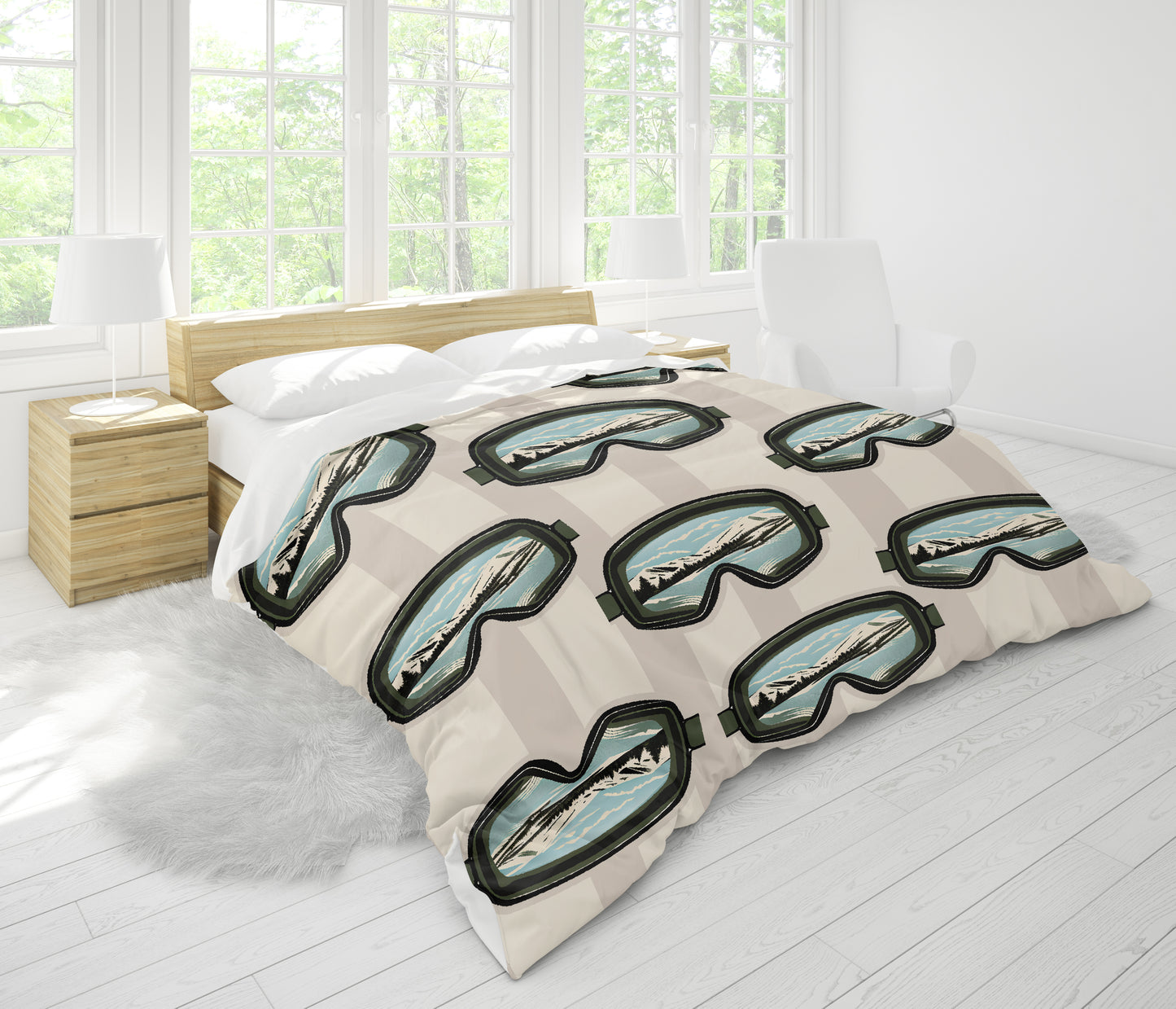 Duvet Cover in Perfect Ski Dream for the nicest sleep. Made of quality 100% cotton in Canada