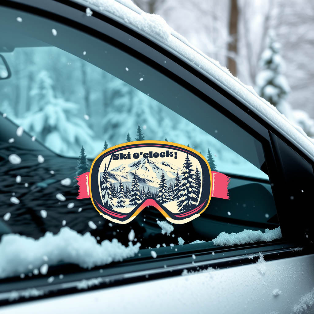 Sticker Ski O'clock goggles for Ski lovers perfect for journaling or decorations
