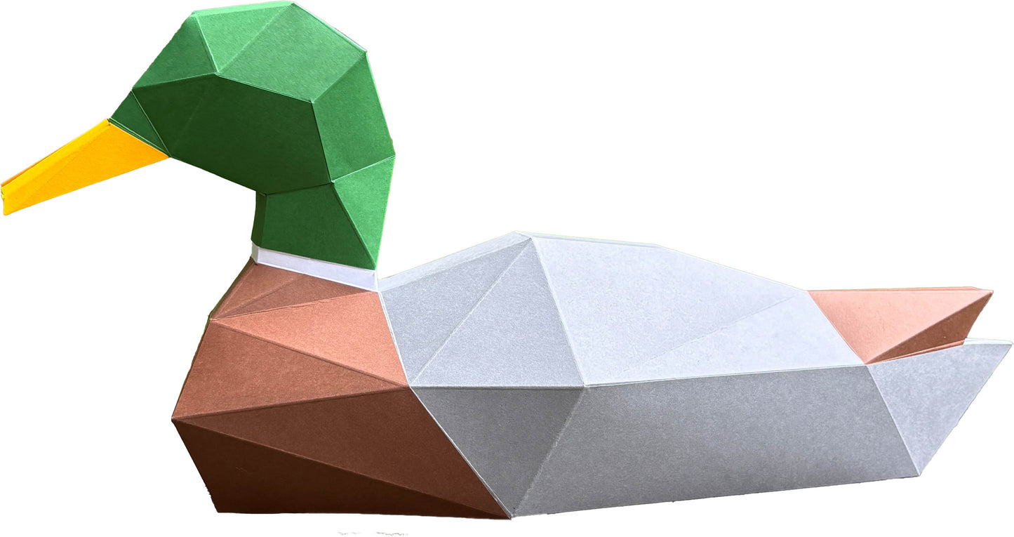 DIY Duck 3D LUX Paper model Origami Kit, 3D Papercraft activity