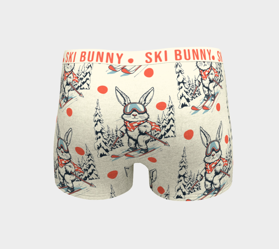 Boxer pour garçon avec motif amusant sur le thème du ski Bunny, cadeau pour les amateurs de ski