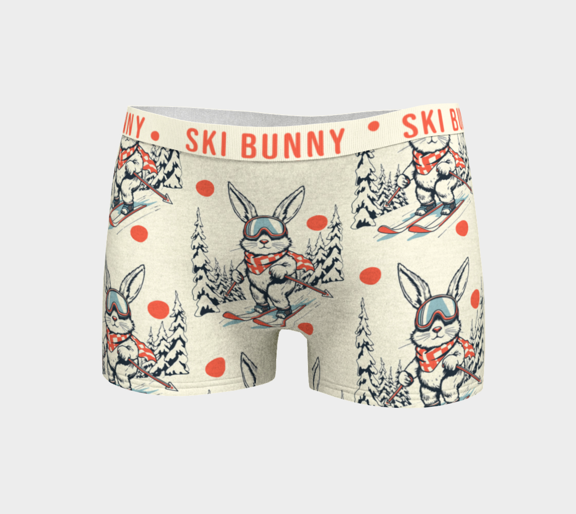 Boxer pour garçon avec motif amusant sur le thème du ski Bunny, cadeau pour les amateurs de ski