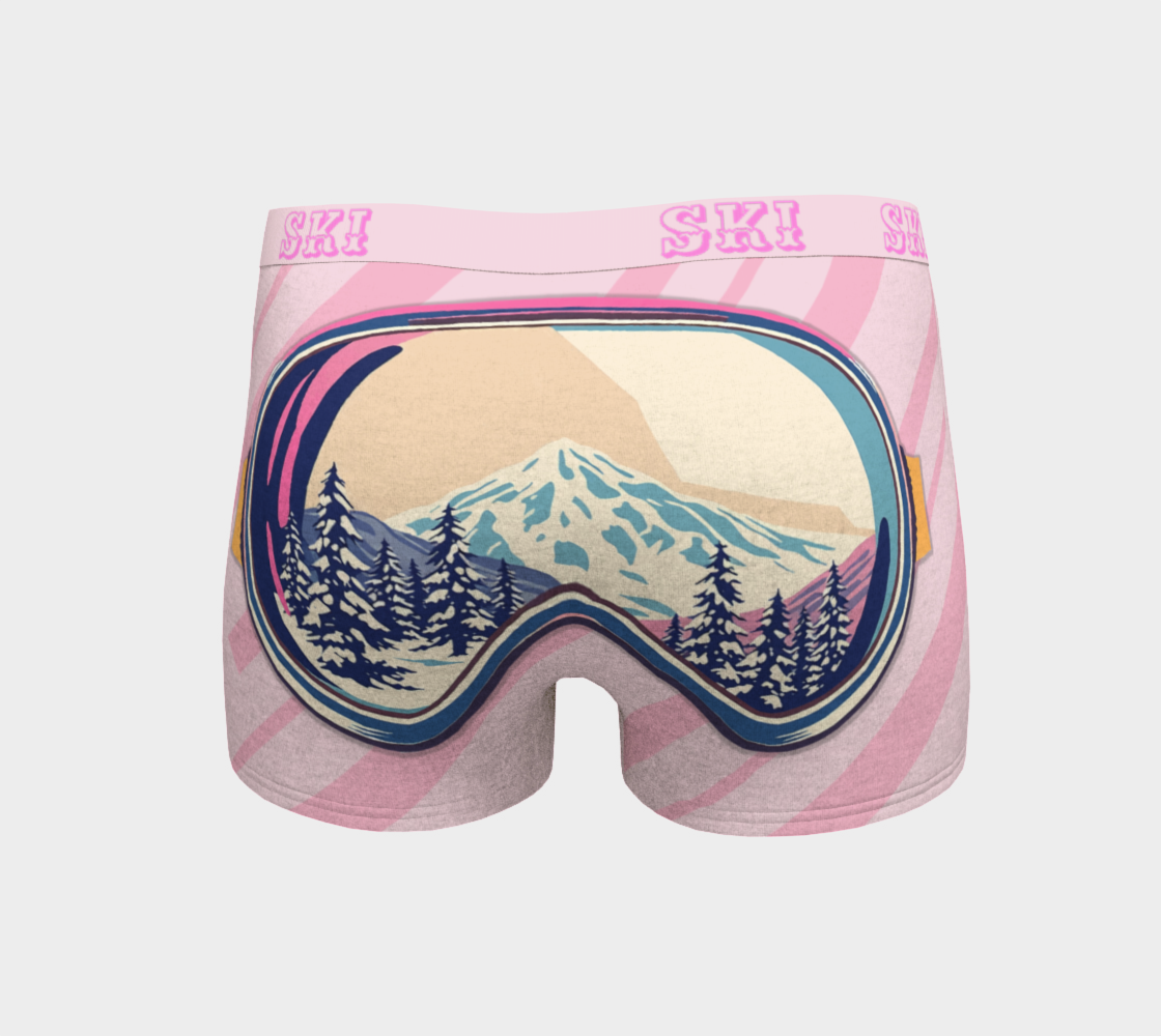 Boyshorts Boxers in sweet Ski, cute ski goggles, perfect Ski lover gift