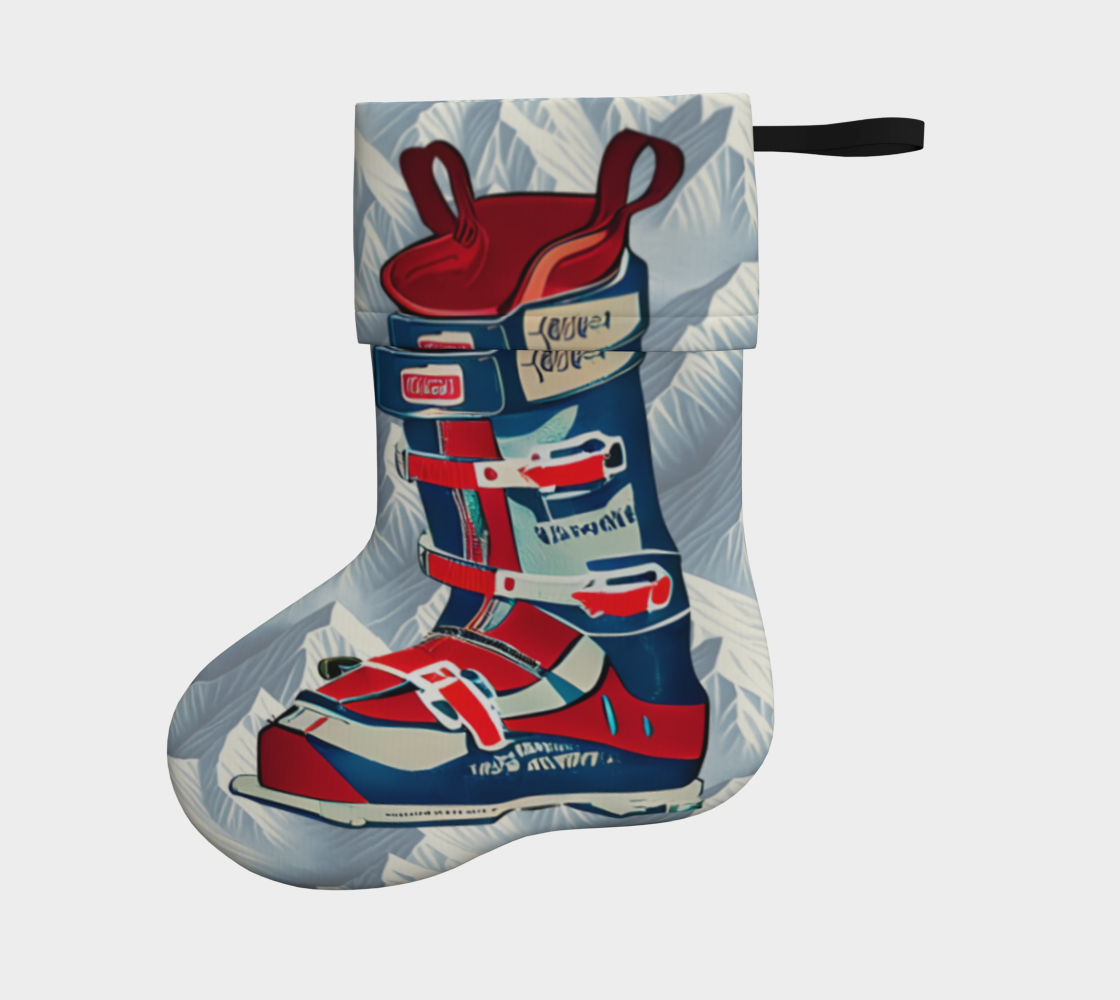 Stockings Blue and red ski boot . Start a tradition and have matching ones!