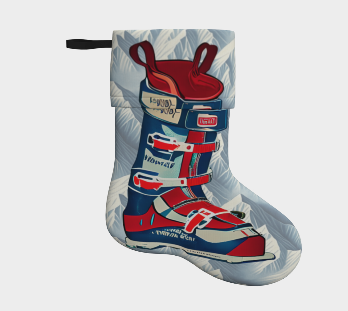 Stockings Blue and red ski boot . Start a tradition and have matching ones!