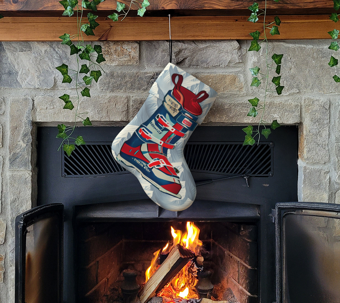 Stockings Blue and red ski boot . Start a tradition and have matching ones!