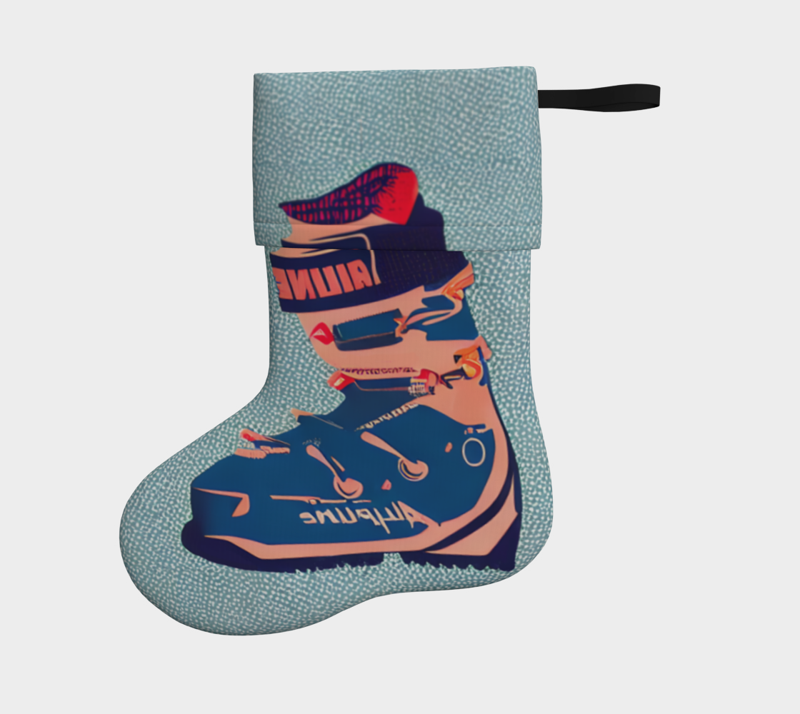 Stockings in ski boots blue orange for a unique decor