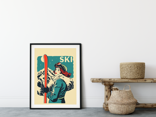 Affiche de ski. Soirée ski rétro #2