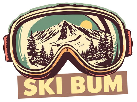 Autocollant Ski Bum lunettes pour les amateurs de ski parfait pour le journal ou la décoration