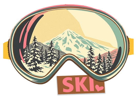 Lunettes de ski découpées avec des autocollants pour les amateurs de ski, parfaites pour le journal ou la décoration
