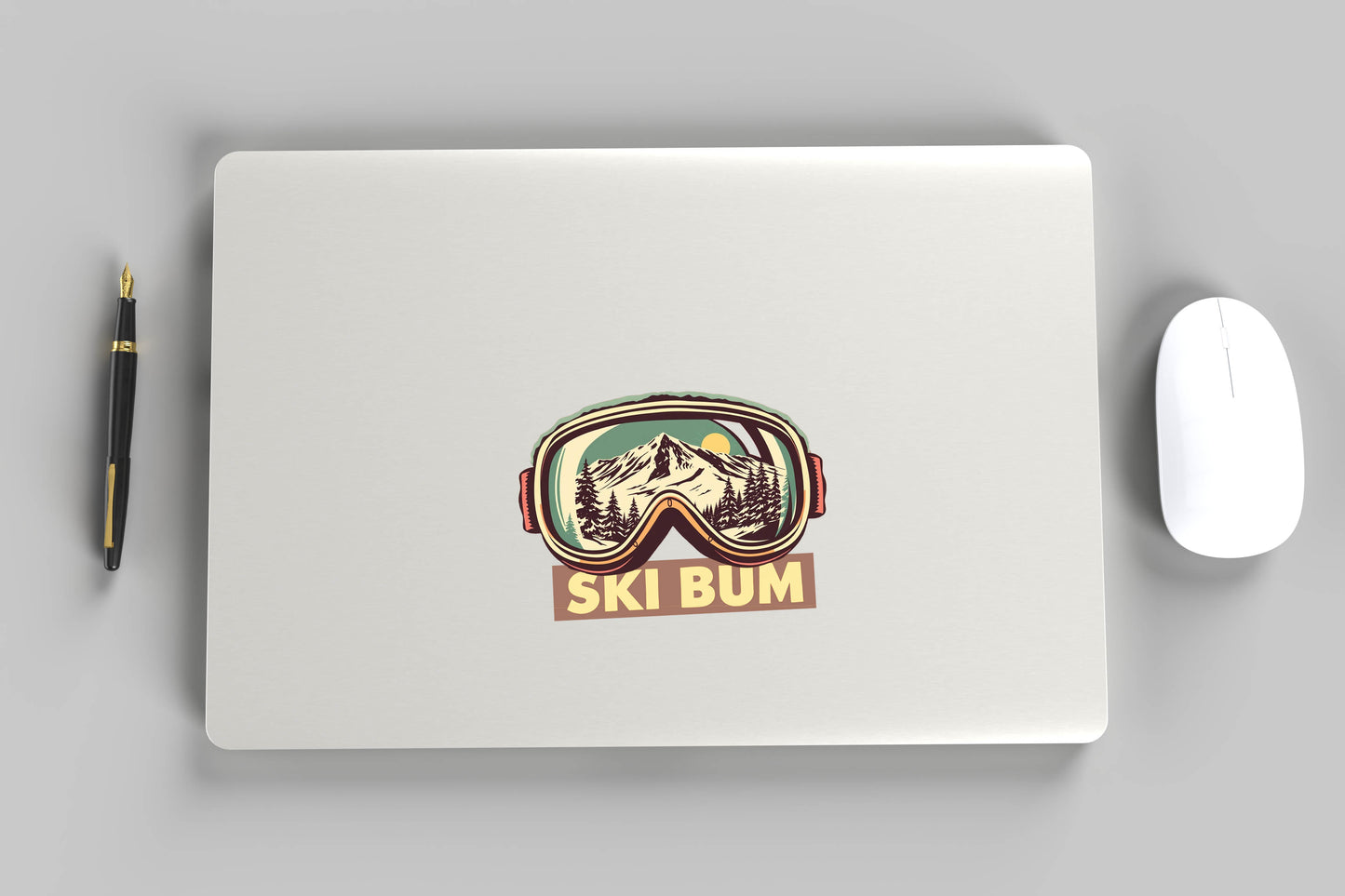 Sticker Ski Bum googles for Ski lovers perfect for journaling or decorations