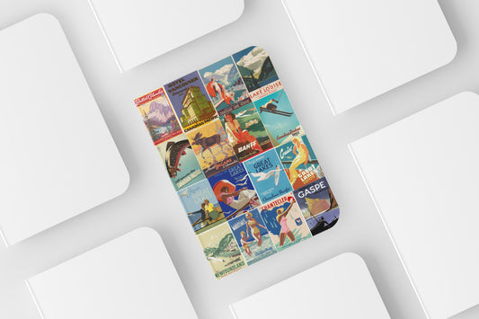 Notebook Travel Canada vintage poster collage